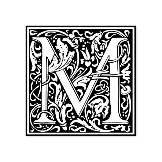 Monogram-Dekorationsbrief M Gummistempel (Prägung)