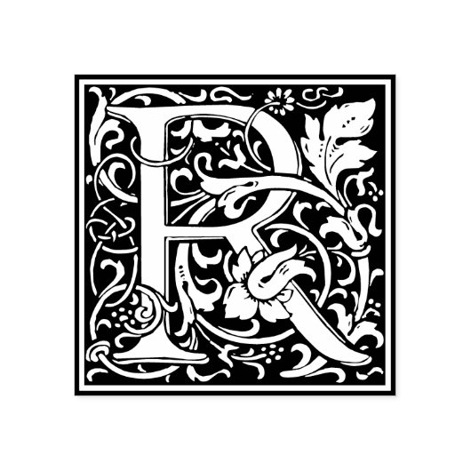 Monogram-Dekorationsbrief R Gummistempel (Prägung)