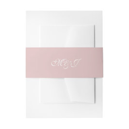 Monogram Delicate Light Dusty Pink Wedding Einladungsbanderole