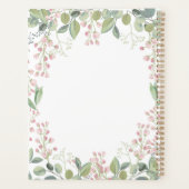 Monogram Delicate Sage Pink Floral Journal/Planner Planer (Rückseite)