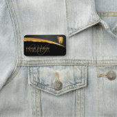 Monogram Dentist Office - Schwarz und Gold Namensschild (Beispiel)