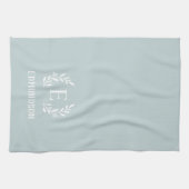 Monogram der blauen Zweigstelle | Editierbare Farb Geschirrtuch (Horizontal)