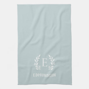 Monogram der blauen Zweigstelle   Editierbare Farb Geschirrtuch