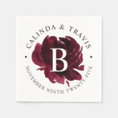 Monogram der Burgundy-Rose Serviette (Vorderseite)