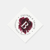 Monogram der Burgundy-Rose Serviette (Ecke)