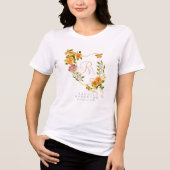 Monogram der Gold Rose Ribbon Chic Tri-Blend Shirt (Vorderseite)