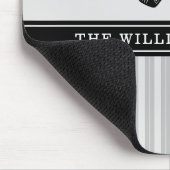 Monogram der Golffamilie Schwarz-weiß Mousepad (Ecke)