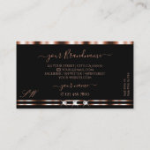 Monogram der Luxus Rose Gold Black Sparkling Diamo Visitenkarte (Rückseite)