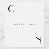 Monogram der Minimalistischen modernen Luxusfirma Weinetikett (Einzelnes Label)