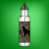 Monogram der modernen braunen Camouflage Black Wol Edelstahlflasche