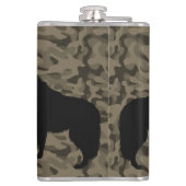 Monogram der modernen braunen Camouflage Black Wol Flachmann (Rückseite)
