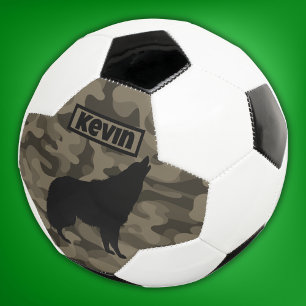 Monogram der modernen braunen Camouflage Black Wol Fußball