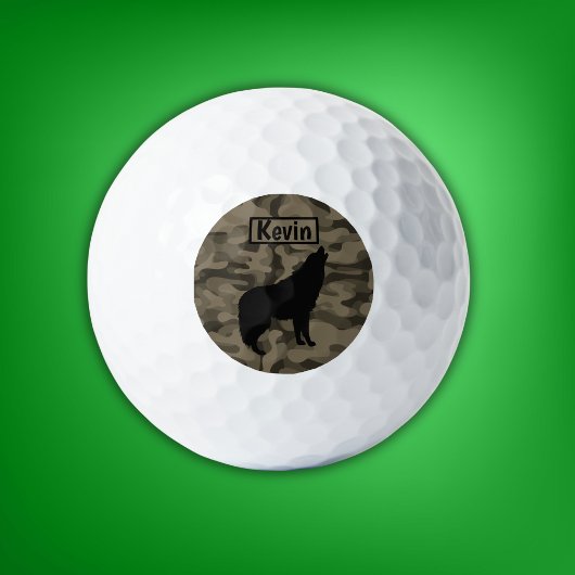 Monogram der modernen braunen Camouflage Black Wol Golfball