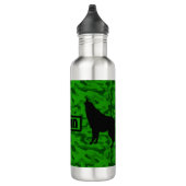 Monogram der modernen grünen Camouflage Black Wolf Edelstahlflasche (Rechts)