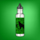 Monogram der modernen grünen Camouflage Black Wolf Edelstahlflasche