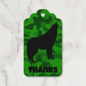 Monogram der modernen grünen Camouflage Black Wolf Geschenkanhänger (Rückseite)