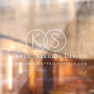 Monogram der modernen Round Minimal Design Company Fensteraufkleber