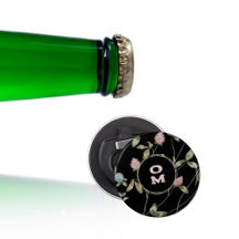Monogram der modernen Wildblume Schwarz Rosa Grüne