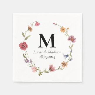 Monogram der personalisierten Wildblume Wedkin Nap Serviette