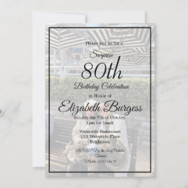 Monogram des 80. Geburtstags-Fotos Elegant Chic Einladung