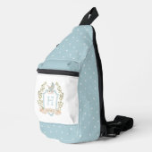 Monogram des Baby Carriage Wappen | Blue Baby Crossbody Bag (Rechte Ecke)