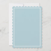 Monogram des Baby Carriage Wappen | Blue Baby Dusc Einladung (Rückseite)