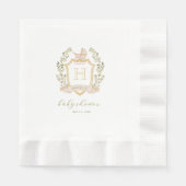 Monogram des Baby Carriage Wappen | Neutrale Babyd Serviette (Vorderseite)