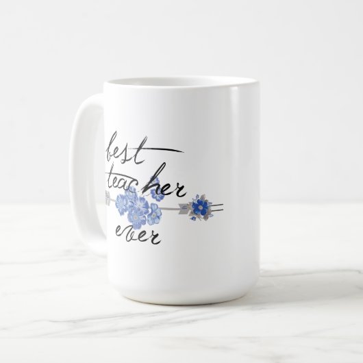 Monogram des besten Lehrers Kaffeetasse (Vorderseite Links)
