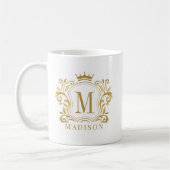 Monogram des Royal Wappen Crown Scrolls Kaffeetasse (Links)