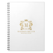 Monogram des Royal Wappen Crown Scrolls Notizblock (Vorderseite)
