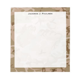 Monogram Desert Beige Brown Green Camouflage Camou Notizblock