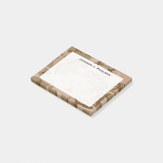 Monogram Desert Beige Brown Green Camouflage Camou Post-it Klebezettel (angewinkelt)