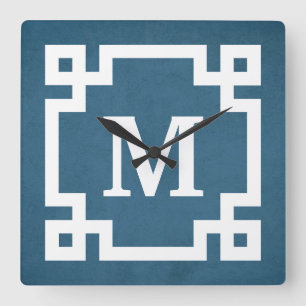Monogram design quadratische wanduhr