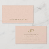 Monogram Design Trendy Glamour Schlicht Luxus Visitenkarte (Vorne/Hinten)