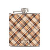 Monogram, Diagonal Plaid Vinyl Wrapped Hip Flask Flachmann (Vorderseite)