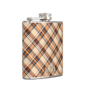 Monogram, Diagonal Plaid Vinyl Wrapped Hip Flask Flachmann (Rechts)