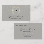 Monogram Diamond Gray Gold Confetti Blogger Terminkarte (Vorne/Hinten)