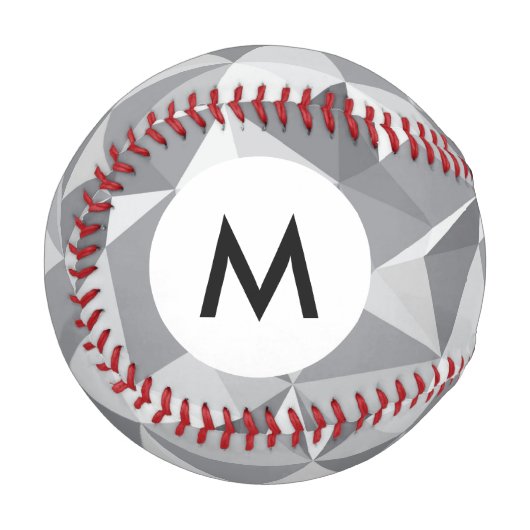 Monogram Diamond Pattern - Abstraktes Polygon Baseball (Vorderseite Links)