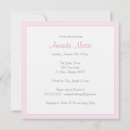 Monogram Diaper und Buttone Kinderdusche Einladung (Rückseite)