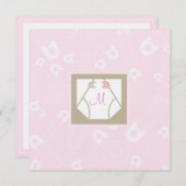 Monogram Diaper und Buttone Kinderdusche Einladung (Vorne/Hinten)