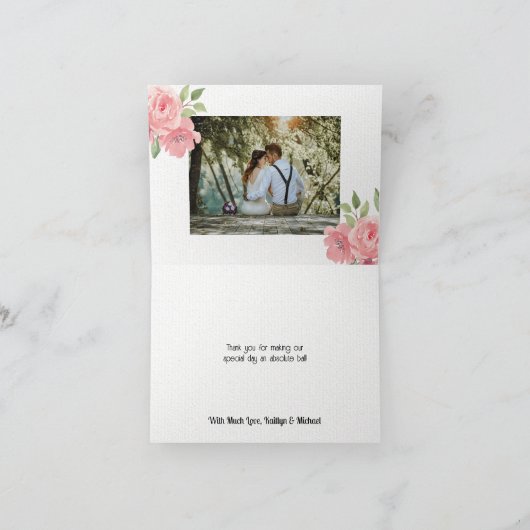 Monogram Disco Ball Wedding Danke Foto Inside (Innenseite)