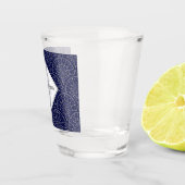 Monogram Ditsy Winter Snow Angels Snowmen Art Deco Schnapsglas (Rechts)