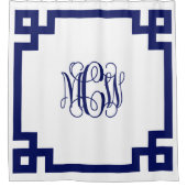 Monogram DIY BG und griechischer Schlüsselrahmen f Duschvorhang (Vorderseite)
