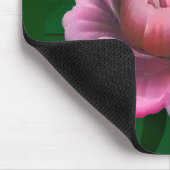 Monogram Dk Green Pink Blume Mousepad (Ecke)