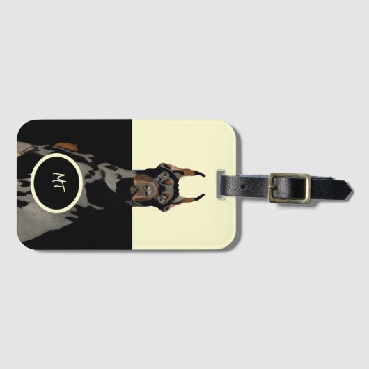 Monogram Doberman Pincher Classic Gepäckanhänger (Vorderseite (Horizontal))