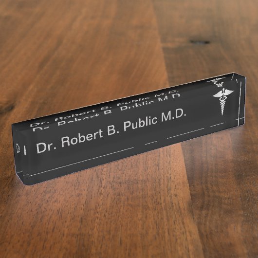 Monogram Doctor Desk Name Plate Namensplakette (Seite)