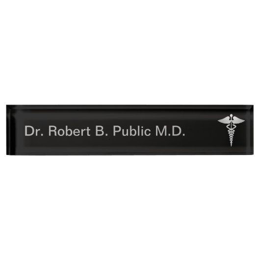 Monogram Doctor Desk Name Plate Namensplakette (Vorderseite)