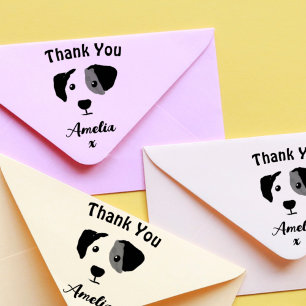 Monogram Dog Thank You Rubber Stamp Gummistempel