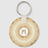 Monogram Doughnut Gold-Folienskripte mädchenhaft L Schlüsselanhänger (Vorderseite)