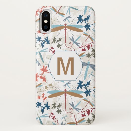 Monogram Dragonfly-Muster Case-Mate iPhone Hülle (Rückseite)